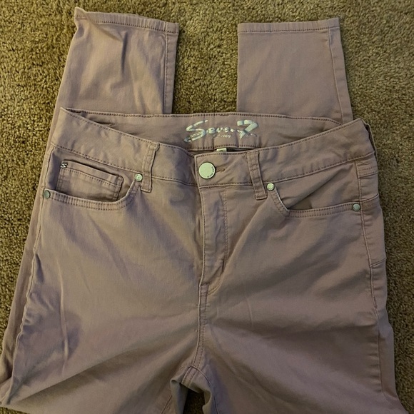 Seven7 Denim - Seven 7 Womens High Rise Waist Jeans Skinny Stretch Com Mauve Pink Sz 12